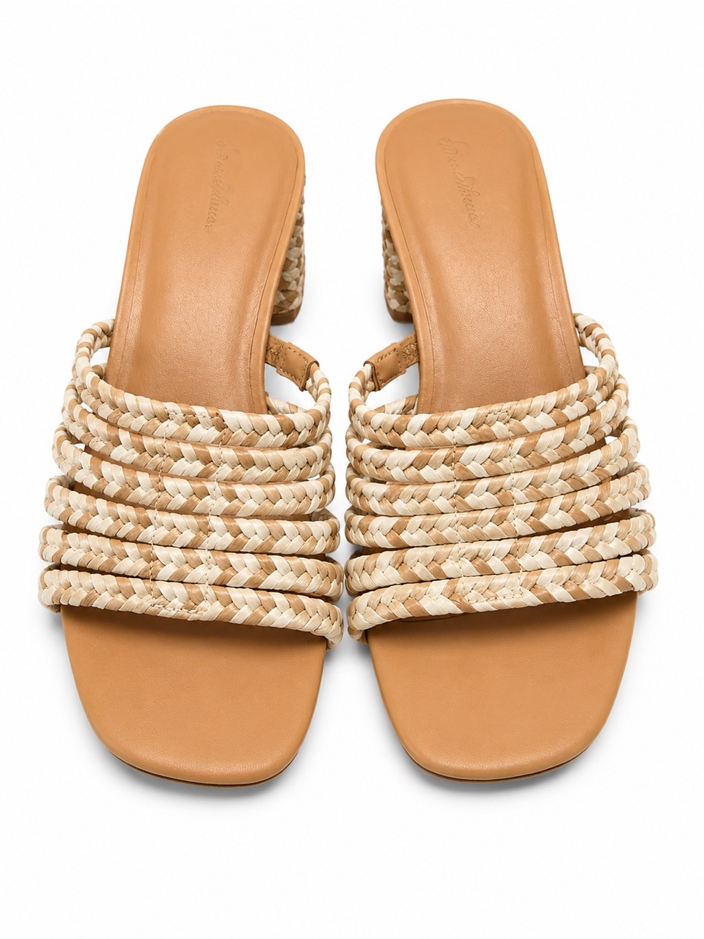 Universal Thread Braided Slide Mules in Tan and Cream